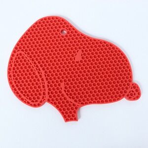 Peanuts Snoopy Head Red Silicone Trivet 6" x 8"